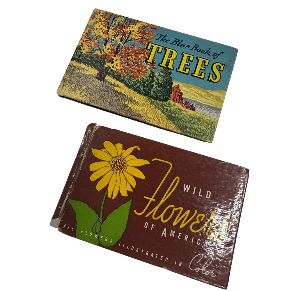 Vintage Nature Guide Books Blue Book of Trees Wild Flowers of America Set of 2